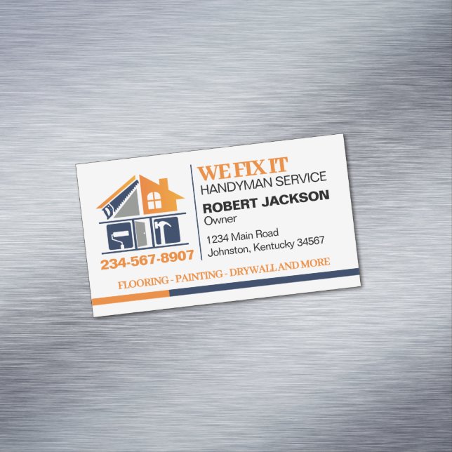 Handyman Service Magnetiska Visitkort (In Situ)