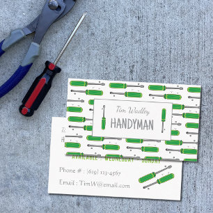 Handyman Services - vita Affärskort med Verktyg Visitkort