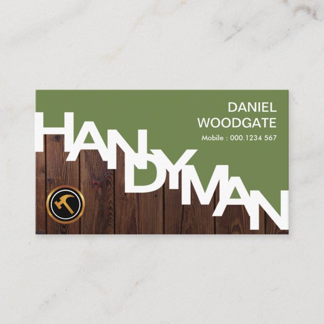 Handyman Signage Bra Wood Grain Timber FCS Visitkort (Framsida)