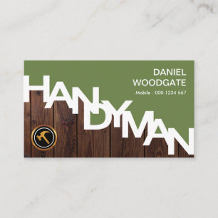 Handyman Signage Bra Wood Grain Timber Fords Visitkort