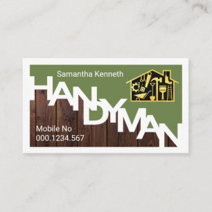 Handyman Signage Gräns Wood Grain Visitkort