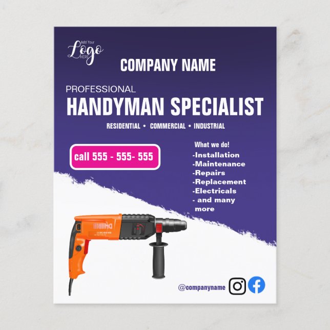 HANDYMAN SPECIALIST-flygare Flygblad (Framsidan)