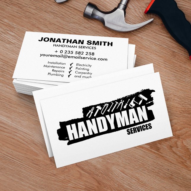 Handyman: svartvit visitkort (Skapare uppladdad)