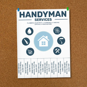 Handyman Tjänster Riv-Off Flikar Broschyr Reklamblad