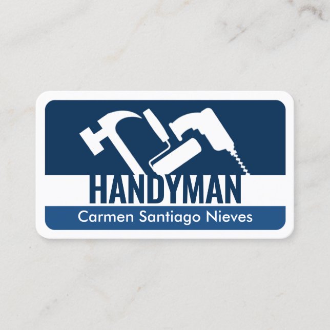Handyman Verktyg Blue Lagrar Visitkort (Framsida)