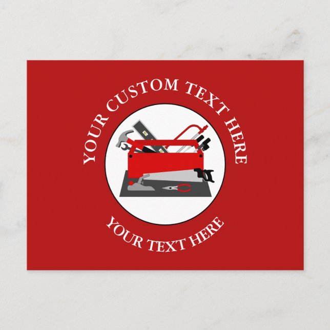 Handyman Verktyg Box Vykort (Framsida)