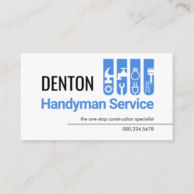 Handyman Verktyg Flik Byggnad Visitkort (Framsida)