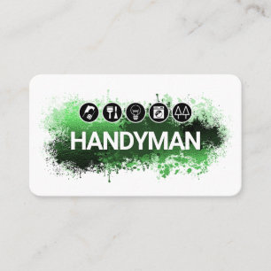Handyman Verktyg Grön Målarfärg Fläck Visitkort
