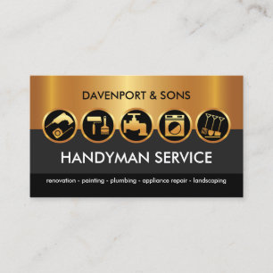 Handyman Verktyg Guld Black Lagrar Visitkort