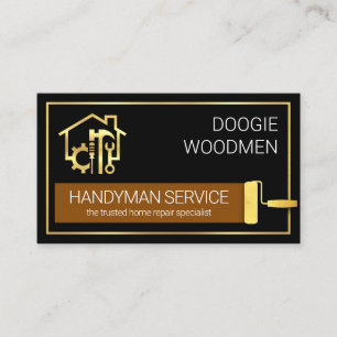Handyman Verktyg Hem I Guld Ram Visitkort