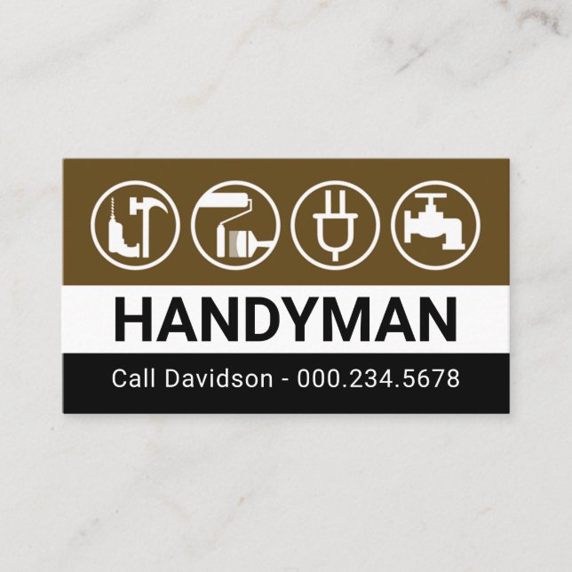 Handyman Verktyg Hem Reparationer Visitkort (Framsida)