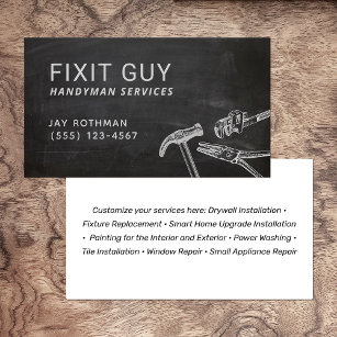 Handyman Verktyg, Home Improvement Rustic Business Visitkort