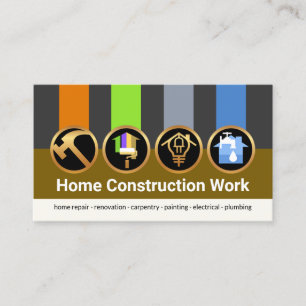 Handyman Verktyg Medals Colorful Lagrar Constructi Visitkort