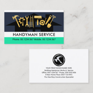 Handyman Verktyg på Byggnad av tak Visitkort