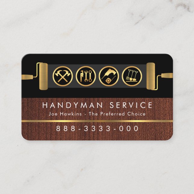 Handyman-verktyg på lager med penselfärg visitkort (Framsida)