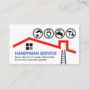 Handyman Verktyg på rödtak Visitkort