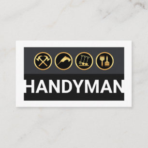 Handyman-verktyg på vit kant visitkort
