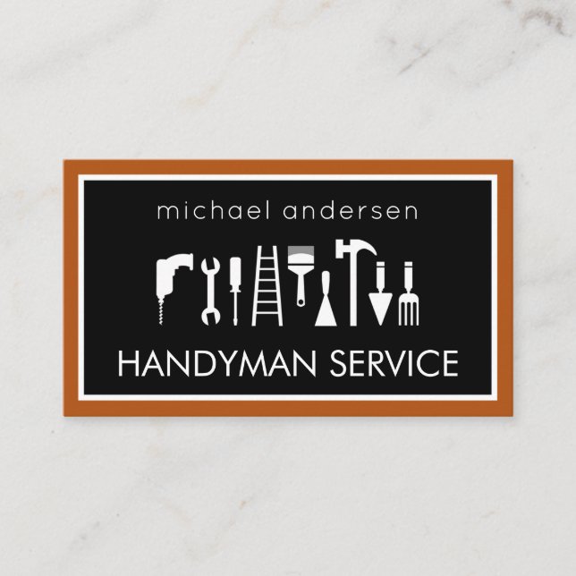 Handyman Verktyg Ram Hemreparation Visitkort (Framsida)