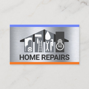 Handyman Verktyg som Bygger i Silver Visitkort