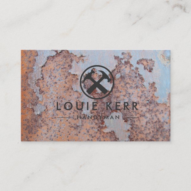 Handyman Vintage Rusty Metall Visitkort (Framsida)