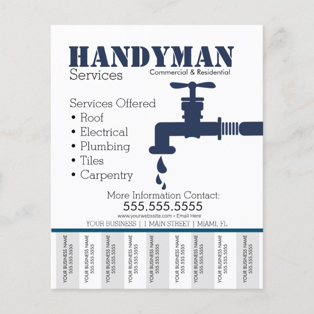 Handyman VVS-Tjänster Ta Av Bild Flyer (Framsidan)