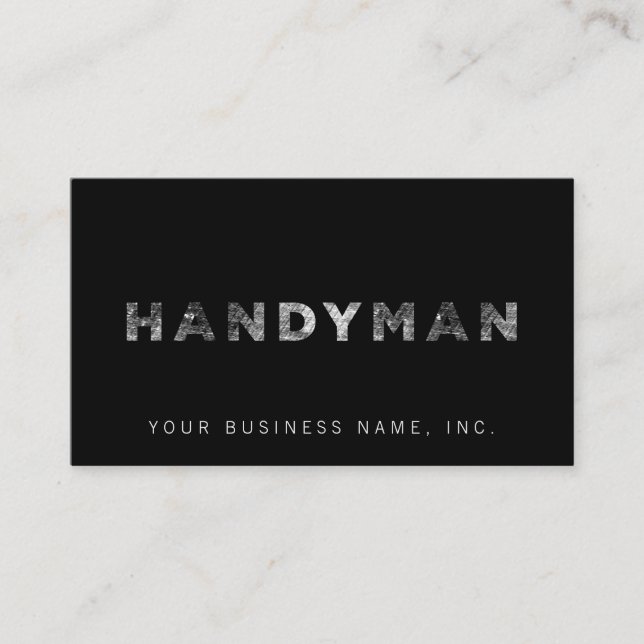 Handyman [White Letterpress Stil] Visitkort (Framsida)