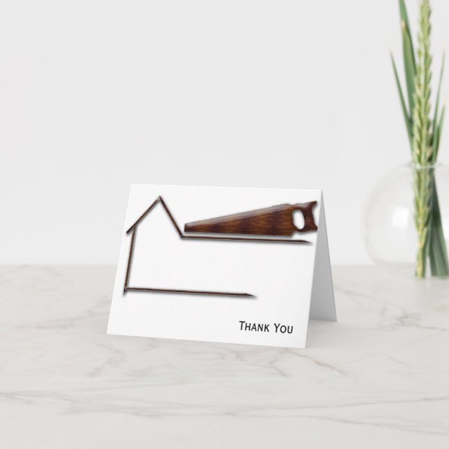 Handyman Wood Saw Business Tack Kort (Framsida)