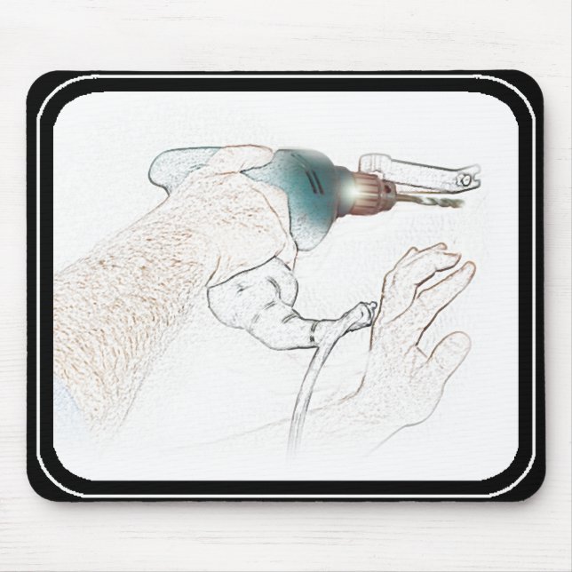 Handyman Working Händer Drill (Fix-it) Musmatta (Framsidan)