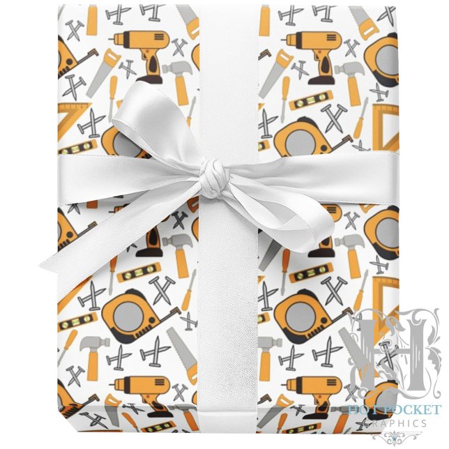 Handyman Wrapping Paper in Yellow Presentpapper (Skapare uppladdad)