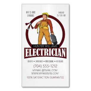 Handymannen Modern Electrician Lighting Electricit Magnetiska Visitkort
