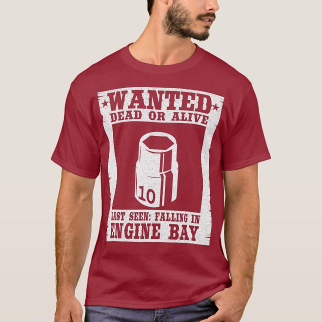 Handymannen Wanted 10MM Socket Welder Machinists T Shirt (Framsida)