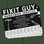 Handymannens matarmatur av Mobilt nummer Flygblad<br><div class="desc">Svart och vit Handyman-matarmatur av Mobil nummerreklamflygare</div>