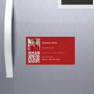 Handymannens röda vita fotokod QR-kod Magnetiska Visitkort