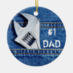 Handymanprydnad för pappa #1 julgransprydnad keramik