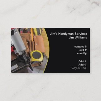 Handymanverktyg hänger lös visitkort