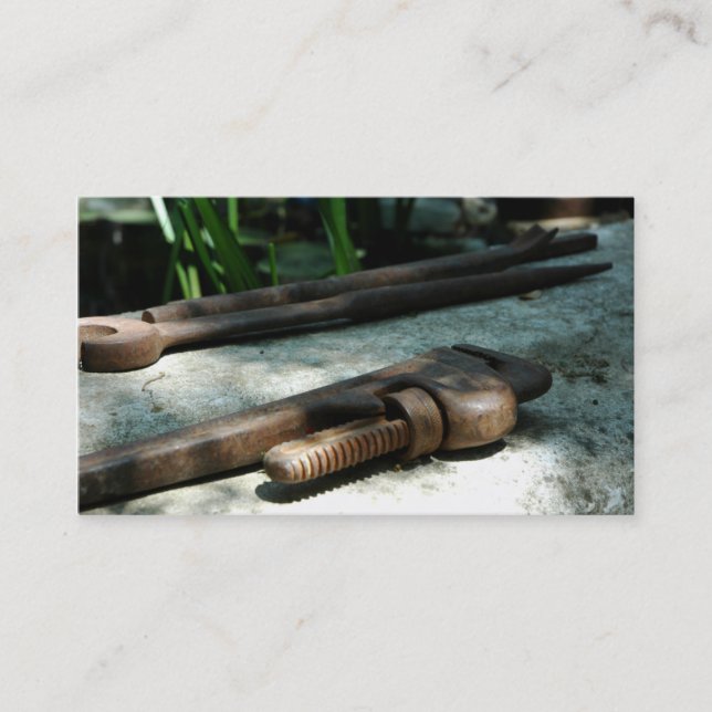 Handymanvisitkortkonstruktion bearbetar vintage visitkort (Framsida)