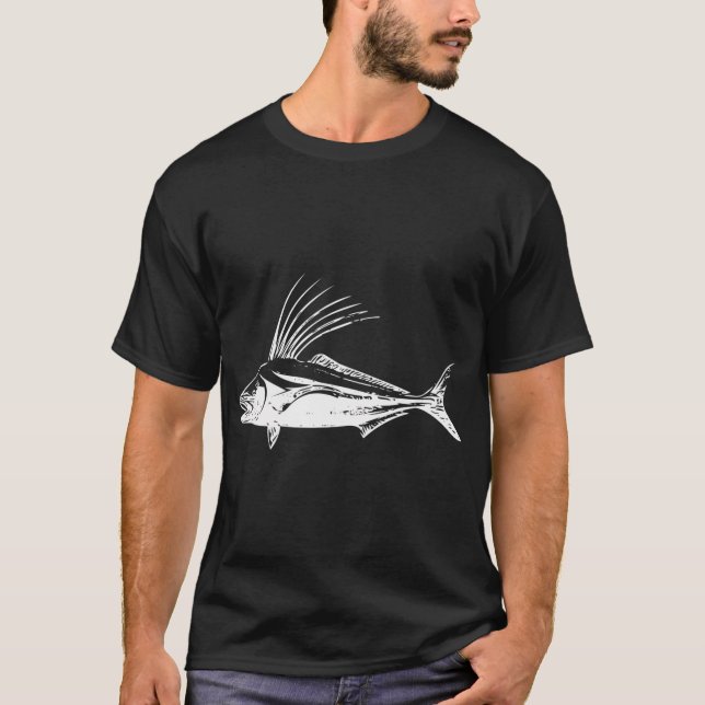 Hanfisk Vit Design T Shirt (Framsida)