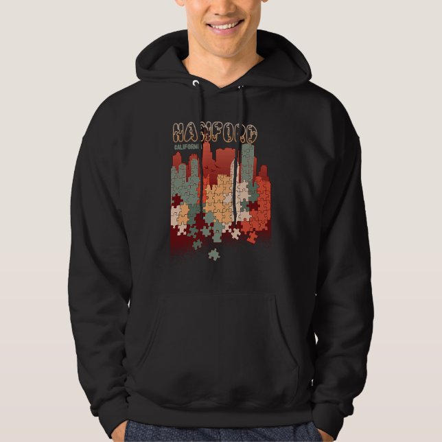 Hanford In California Travel Souvenir Hoodie (Framsida)