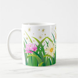 hänförd trädgård-blommigt-scen kaffemugg
