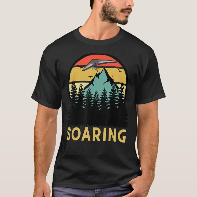 Häng Gliding Retro Glider-uppblåsning av flygande  T Shirt (Framsida)