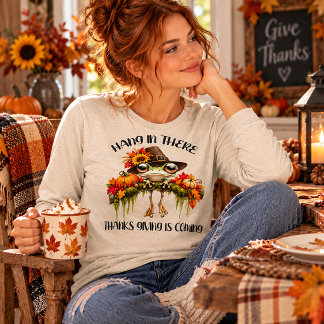 Häng I Där, Thanksgiving Kommer Rolig Groda Au T Shirt