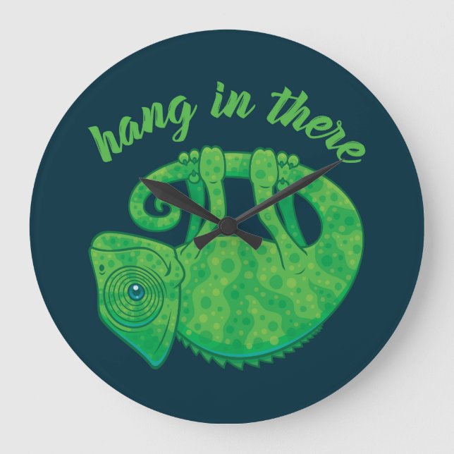 Häng in där Magic Chameleon Stor Klocka (Framsida)