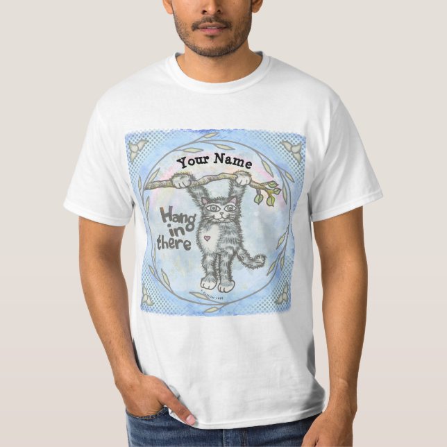 Häng kvar där katt t shirt (Framsida)