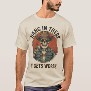Häng kvar, det blir bara värre - Rolig Skelett Cow T Shirt