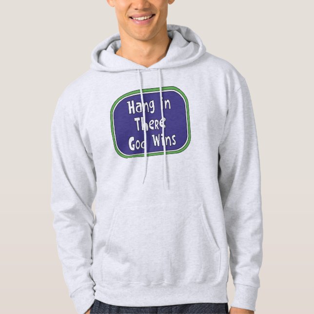 Häng kvar - Gud vinner Hoodie (Framsida)
