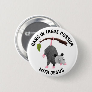 Häng kvar med Jesus söt pungdjävul kristen Knapp