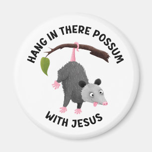 Häng kvar med Jesus söt pungdjurs-kristen Magnet
