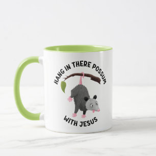 Häng kvar med Jesus söt pungdjurskristen Mugg