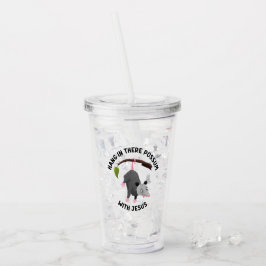Häng kvar med Jesus söt pungdjurskristen Take Away Mugg