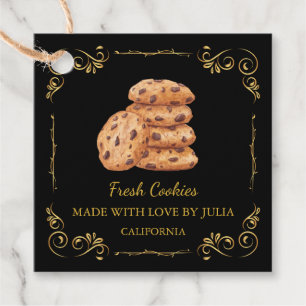 Häng Märkre för vintage Homemade Fresh Cookies Squ Gåvor Etiketter